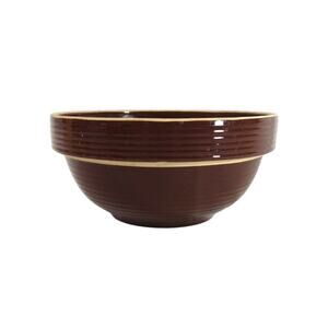 Vintage Stoneware Pottery Brown 9" Kitchen Mixing Bowl Kitchenware